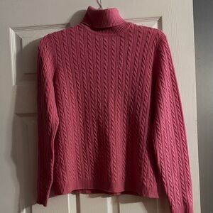 Pink 100% Cashmere Turtleneck Sweater